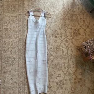 S Hervé Leger Silver Gown